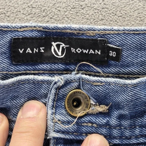 Vans Rowan Jeans Mens Blue Loose Fit Straight Double Knee Skater Y2K Fits 29x30 - Picture 11 of 16
